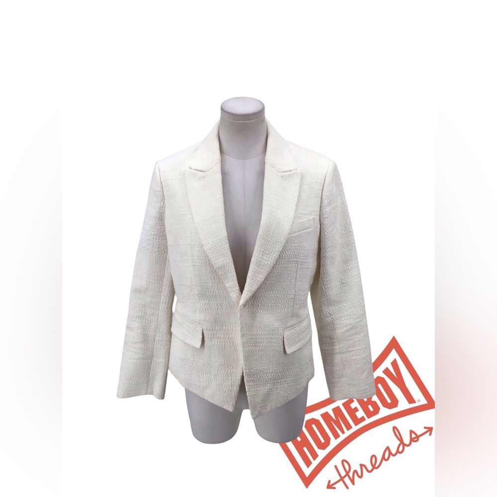 Theory Cream Tailored Sport Coat Blazer Size 8